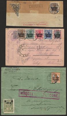 Poststück/Briefstück - partie Poststücke D. Bes. WK I mit etwas Abstimmungsgeb., - Briefmarken und Ansichtskarten