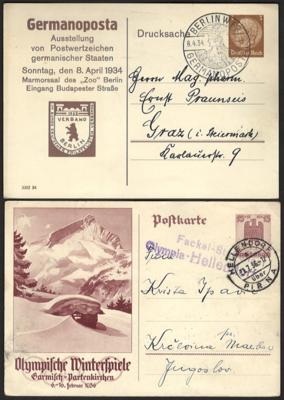 Poststück/Briefstück - Partie Poststücke D.Reich u.a. mit Ganzsachen, - Francobolli e cartoline