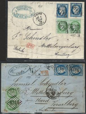 Poststück/Briefstück - Partie Poststücke Frankreich ab Ausg. 1849, - Stamps and postcards