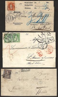 Poststück/Briefstück - Partie Poststücke Schweiz mit etwas Liechtenstein, - Briefmarken und Ansichtskarten