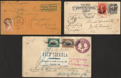 Poststück/Briefstück - Partie Poststücke USA mit Auslandspost, - Francobolli e cartoline