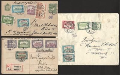 Poststück - Flieger - Kurierlinie Budapest - Wien, - Stamps and postcards