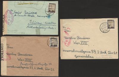 Poststück - Österr. 12 g Bunte Landschaft auf Fernbriefen ab Bludenz über die rote BZA-Zensur nach Wien, - Stamps and postcards