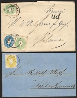 Poststück - Österr. Ausg. 1860 - 10 attraktive Poststück, - Známky a pohlednice