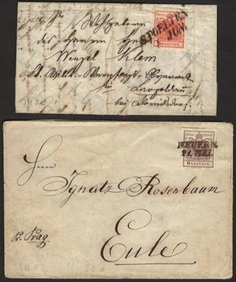 Poststück - Österr. Nr. 2H/5H je auf attraktivem Poststück, - Briefmarken und Ansichtskarten