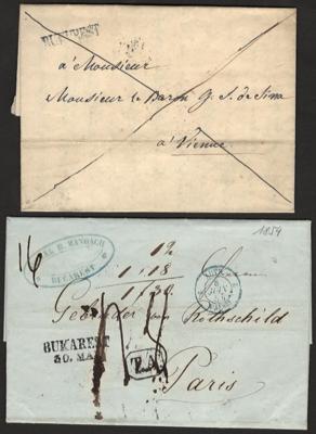 Poststück - Österr. Post in  d. Levante 4 Poststück aus BUCAREST ab 1837 nach Steyr, - Briefmarken und Ansichtskarten