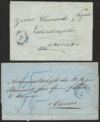 Poststück - Österr. Post in d. Levante ab ADRIANOPEL und ALEXANDRIE (1863), - Stamps and postcards