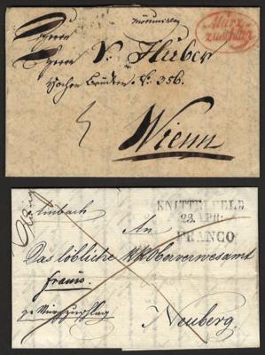 Poststück - Österr. - Vorphila Steiermark-Partie Abstempelungen auf Faltbriefen aus 1829/1847, - Stamps and postcards