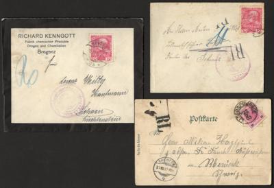 Poststück - Österreich 1864/1923 - 7 grenznahe - Známky a pohlednice