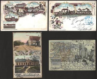 Poststück - Partie alte Ansichtskarten NÖ, - Stamps and postcards