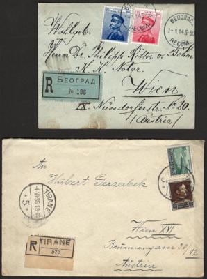Poststück - Partie Belege Albanien u. div. Balkan, - Stamps and postcards