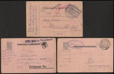 Poststück - Partie Österr. Feldpost WK I, - Stamps and postcards