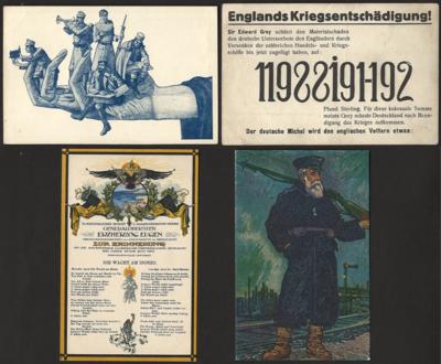 Poststück - Partie Österr. Feldpost WK I mit Militaria - Karten, - Briefmarken und Ansichtskarten