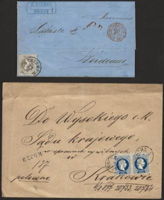 Poststück - Partie Postbelege Österr. Ausg. 1867, - Briefmarken und Ansichtskarten