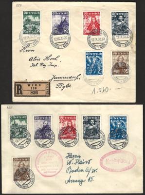 Poststück - Partie Poststücke Österr. I. Rep. mit Katholiken (2) - FIS II - Heerführer - Städte, - Stamps and postcards