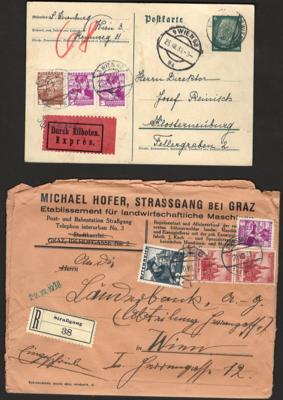 Poststück - Reichh. Partie Ostmarkbel.1938/Kriegsende, - Stamps and postcards