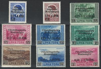 ** - D. Bes. Montenegro - Nr. 20/28, - Briefmarken und Ansichtskarten
