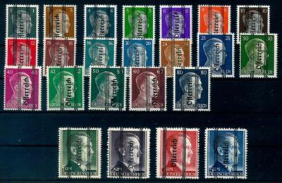 ** - Österr. 1945 - Grazer Markwerte fett sowie ALLE Pfennigwerte mit PLATTENFEHLER"kurzes ch", - Briefmarken und Ansichtskarten