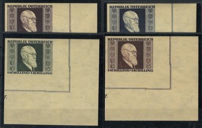 ** - Österr. - Renner geschnitten von der rechten unteren Kleinbogenecke, - Stamps and postcards