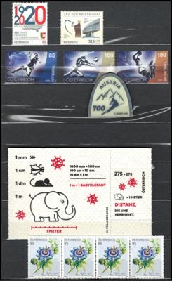 ** - Partie Österr. Frankaturm. 2002-2020 u.a. Blöcke, - Briefmarken und Ansichtskarten
