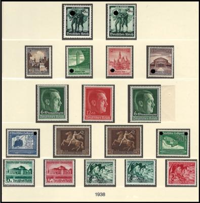 ** - Sammlung D.Reich 1938/1945 in 1 LIndner - Vordruckalbum, - Stamps and postcards