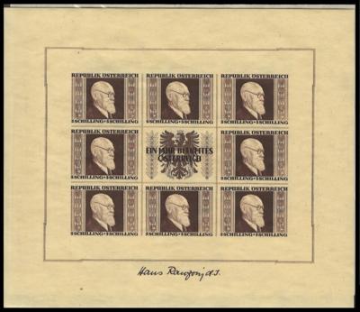 ** - Sammlung Öster. 1945/1978u.a. mit Gitter (Prüfungsattest Kovar), - Stamps and postcards