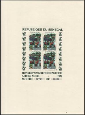 ** - Senegal Block Nr. 34/36 (HUNDERTWASSER), - Briefmarken und Ansichtskarten