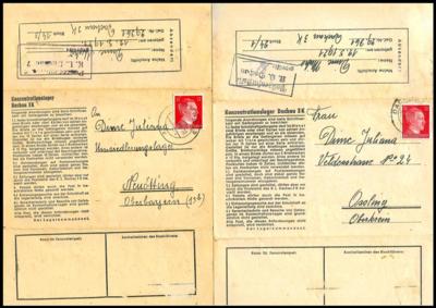 Poststück - 5 Vordruckbriefe KZ DACHAU in guter Erh., - Známky a pohlednice