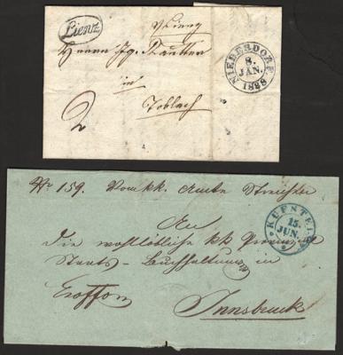 Poststück/Briefstück/gestempelt - Österr. - Partie Poststücke ab Vorphila u. einige Brfst. u. lose Marken, - Briefmarken und Ansichtskarten