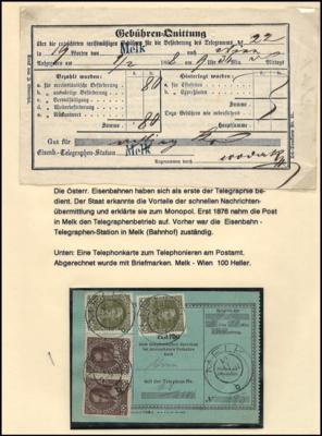 Poststück/Briefstück - Partie Poststücke Österr. ab Monarchie mit Bezug Telegramm - und Telefon/Radio - Dienst, - Briefmarken und Ansichtskarten