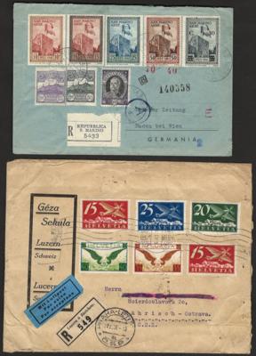 Poststück/Briefstück - Partie Poststücke Österr. u. div. Ausland, - Briefmarken und Ansichtskarten