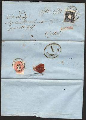 Poststück - Lomb. - Ven. Nr. 7II + 12 als - Briefmarken und Ansichtskarten