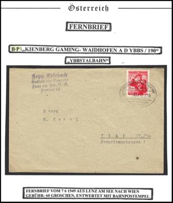 Poststück - Österr. II. Rep. - Partie Banhpost auf Trachten II - Belegen u.a. mit St. Pölten - Tulln - Wien 24, - Briefmarken und Ansichtskarten