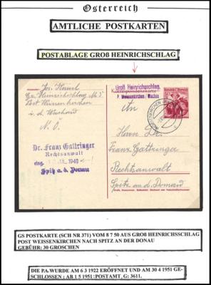 Poststück - österr. II. Rep. - Partie Postablagen, - Briefmarken und Ansichtskarten