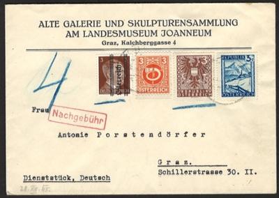 Poststück - Partie Belege Österr. meist aus 1945 auch 2 Aufdruck Ortspostkarten ungebr., - Stamps and postcards