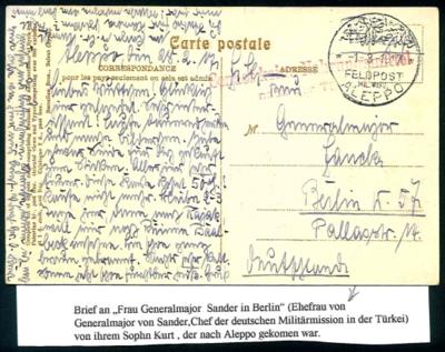 Poststück - Partie meist österr. u. D. Feldpost in d. Türkei Postkarten + Literatur Würth: Österreichs Orientalische Post, - Francobolli e cartoline