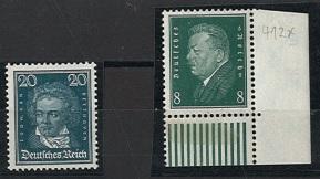 ** - D.Reich Nr. 392 X (stehend. WZ.), - Stamps and postcards