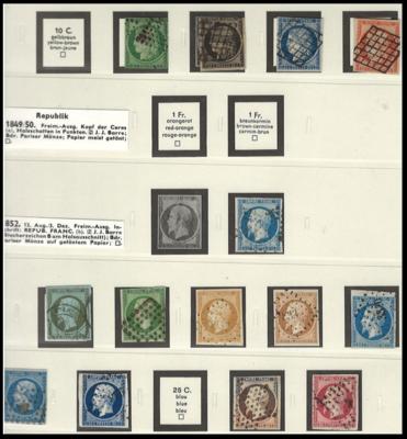 */gestempelt/Poststück - Sammlung Frankreich 1849 bis in die 30er Jahre, - Stamps and postcards