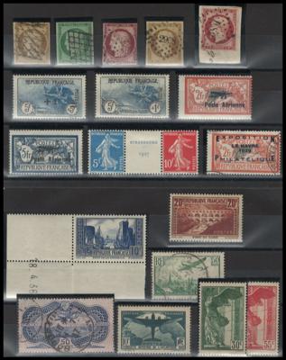 .gestempelt/*/** - Sammlung Frankreich ab 1849 u.a. mit Nr. 1, - Stamps and postcards