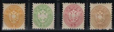 ** - Österr. Nr. 30/32 u. 34 tls. kl. Mgl., - Stamps and postcards