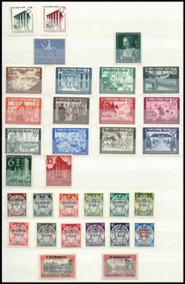 ** - Partie D.Reich aus ca. 1936/1945, - Briefmarken und Ansichtskarten