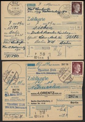 Poststück - 5 Überroll-Anweisungen nach BERLIN Ende März/Anfang April aus WIEN, - Stamps and postcards