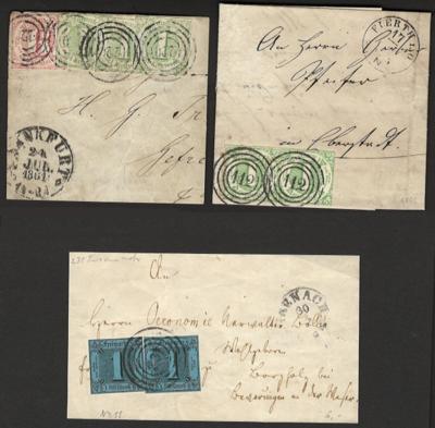 Poststück/Briefstück - altd. Staaten - Thurn u. Taxis - Nr. 51 waagr. Paar auf kleinem Brief von Fuerth nach Eberstadt, - Briefmarken und Ansichtskarten