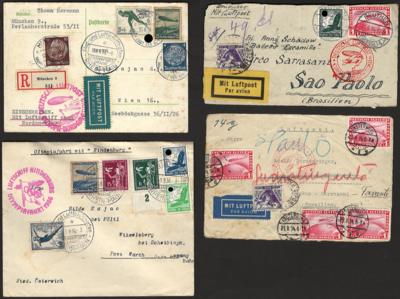 Poststück/Briefstück - Partie Belege D.Reich u.a. div. Zeppelin, - Briefmarken und Ansichtskarten