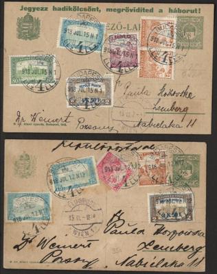 Poststück - Flieger - Kurierlinie Budapest - Lemberg, - Stamps and postcards