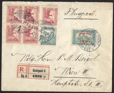 Poststück - Flugpost 1918 - LETZTFLUG Budapest - Wien, - Známky a pohlednice