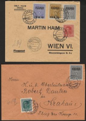 Poststück - Österr. Monarchie - Partie Flugpost Ausg. 1918, - Francobolli e cartoline
