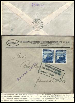 Poststück - Österr. Seltenes Angebot einer Sammlung Sowjetische Feld- und Dienstpost , - Briefmarken und Ansichtskarten