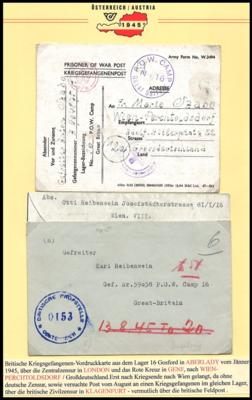 Poststück - Österreicher in britischer Kriegsgefangenschaft in GB um 1945, - Stamps and postcards