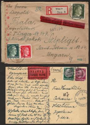 Poststück - Partie meist Ostmarkbelege gegen Kriegsende, - Briefmarken und Ansichtskarten